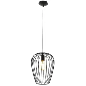 EGLO Lampe suspendue acier Newtown D27 cm - Noir pas cher