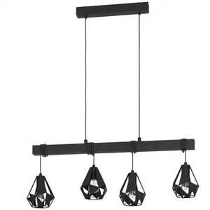 EGLO Townshend 7 Hanglamp - E27 - Zwart pas cher