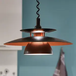 EGLO Suspension BRENDA 1 ampoule noir pas cher