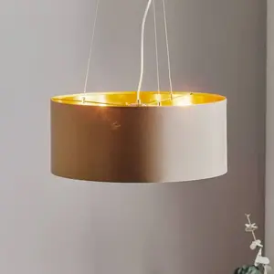 EGLO Maserlo Hanglamp - E27 - Ø 53 cm - Taupe/Goud pas cher