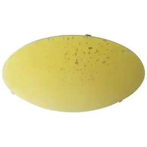 Plafonnier de haute qualité en verre jaune E27 éclairage lampe spot ronde en métal Eglo 32175 pas cher