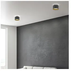 Globo, Applique + plafonnier, Plafonnier Jenny noir mat 1xLED (550 lm) pas cher