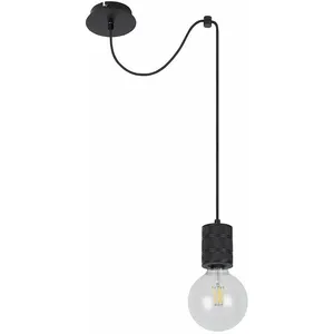 Globo Plafonnier suspension lampe éclairage métal-noir alu salon 1 flamme pas cher