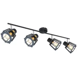 GLOBO Plafonnier Spot Design Blaha - 4 Ampoules - Gris pas cher