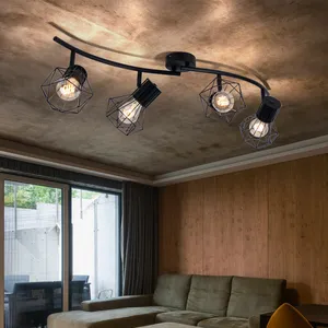 Globo Spot barre spot plafonnier orientable plafonnier noir 4 ampoules... pas cher