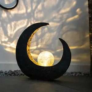 Globo - Lampe solaire extérieur croissant de lune lampe sur pied de ja... pas cher