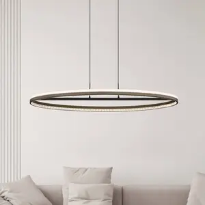 Comparateur de prix : GLOBO LIGHTING Lampe suspendue lampe de table à manger ovale cristaux gris clairs CCT LED H 150 cm