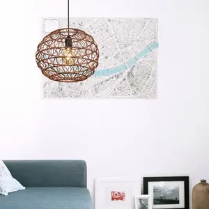 Comparateur de prix : Globo hanglamp Senni - zwart - metaal - 39 cm - E27 fitting - 15689H1B