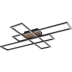 Comparateur de prix : Globo Plafonnier led lampe de salon plafonnier mobile aspect bois L80 cm