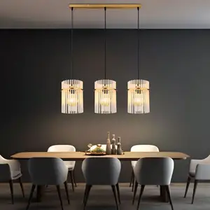 Globo Suspension lampe de salle à manger plafonnier à 3 lampes or 3 lampes pas cher