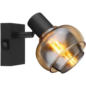 Comparateur de prix : Globo Applique murale en verre Spot orientable Spot mural salon noir d...
