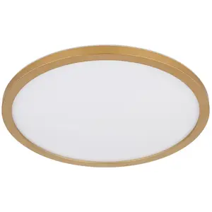 GLOBO LIGHTING Plafonnier salle de bain Plafonnier salon salle à manger, plastique laiton blanc, rétro-éclairage IP44 fonction mémoire dimmable, 18W 1600Lm 3000K pas cher