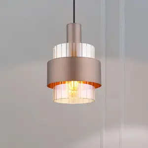Globo Lampe suspendue plafonnier lampe suspendue lampe de salle à manger verre ambre 1 lampe pas cher