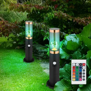 Globo - Lampadaire éclairage extérieur dimmable avec télécommande fumé... pas cher