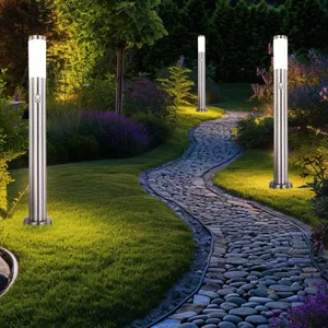Globo Lampadaires d'extérieur en acier inoxydable avec détecteur de mo...