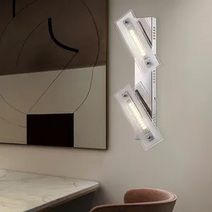 Globo Applique murale en cristal Applique led à 2 lampes en verre sati... pas cher