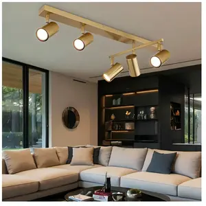 Comparateur de prix : GLOBO LIGHTING Plafonnier spot plafonnier métal doré rotatif orientable 5 flammes