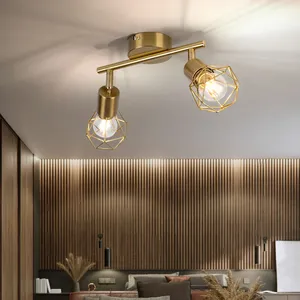 Comparateur de prix : Globo Plafonnier spot rétro orientable 2 spots lampe de salon grille o...
