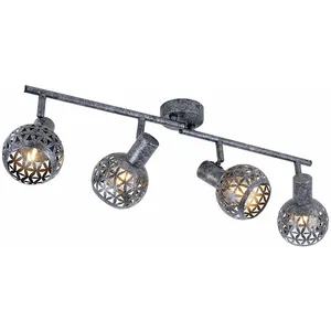 Comparateur de prix : Globo Plafonnier gris spot bar 4 spots plafonnier orientable, effet lu...