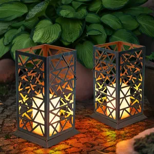 Comparateur de prix : Globo - Lanterne solaire effet feu bougie led lampe solaire lampe sola...