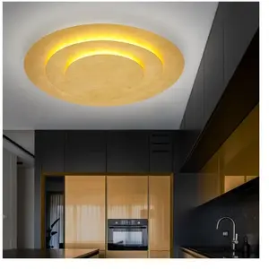 Globo Plafonnier plafonnier lampe de salon lampe de chambre lampe de couloir, métal doré, 1x LED 2400Lm 3000K blanc chaud, D 49 cm pas cher