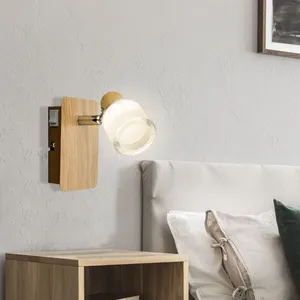 Comparateur de prix : Globo Applique murale led applique d'intérieur bois chrome lampe acryl...