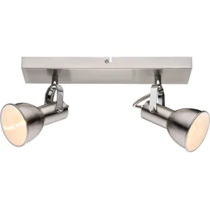 Globo Plafonnier Luminaire Spots Mobile Métal Nickel Blanc Mat Salon Lit pas cher