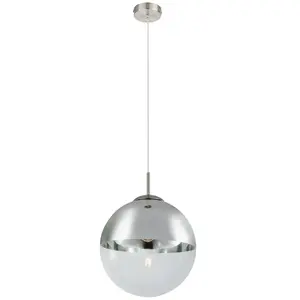 Globo hanglamp Varus - nikkel - metaal - 30 cm - E27 fitting - 15853Vendu parbol
