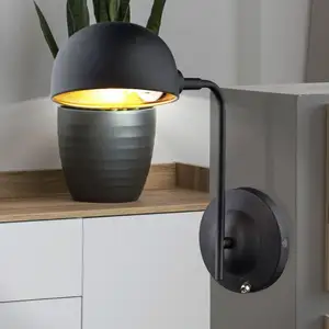 Globo Applique pivotante, lampe de chevet, or noir, applique murale mo...