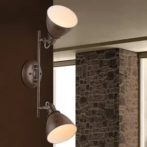 Globo Spot de plafond 2 flammes lampe de salon plafonnier couleur roui... pas cher