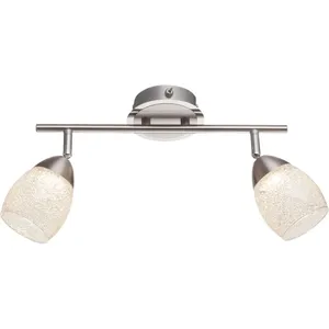 Globo Plafonnier led chrome 2 feux plafonniers orientables cristaux de... pas cher