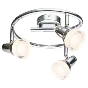 GLOBO LIGHTING Plafonnier led luminaire métal chrome cristaux de verre éclairage chambre chambre pas cher