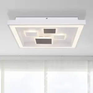 Globo Plafonnier en métal blanc, 1 x LED pas cher