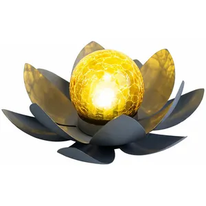 Globo - Lampe d'extérieur led solaire fleur de lotus éclairage de jard... pas cher