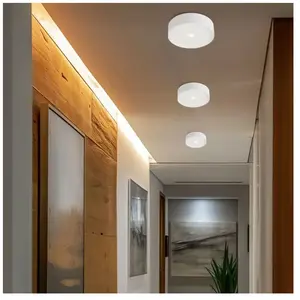 Comparateur de prix : GLOBO LIGHTING Plafonnier led plafonnier blanc lampe de cuisine lampe de couloir, aluminium, 10W 470lm blanc chaud, DxH 15 x 4 cm, lot de 3
