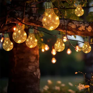 Globo Guirlande lumineuse solaire à LED pour l'extérieur, 10 ampoules,... pas cher