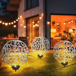 Globo - Lampe solaire à brancher, lampe solaire ronde, lampe d'extérie... pas cher