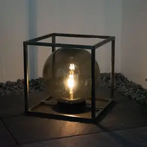 Globo - Boule lumineuse solaire lampe d'extérieur fumée lampe de jardi... pas cher