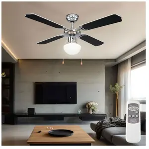 Globo Ventilateur de plafond avec interrupteur à tirette, 3 marches, pales réversibles, plafonnier avant et arrière pas cher