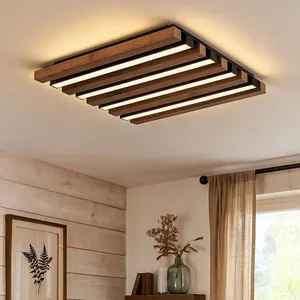 Comparateur de prix : GLOBO LIGHTING Plafonnier lampe en bois lampe de salon marron LED L 30 cm