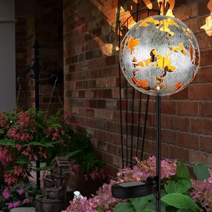 Globo Lampe d'extérieur lampe solaire led lampe de jardin feuilles d'é...