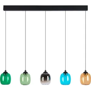 NOWA Suspension lampe suspension table à manger verre noir multicolore LED H 150 cmVendu parmanomano