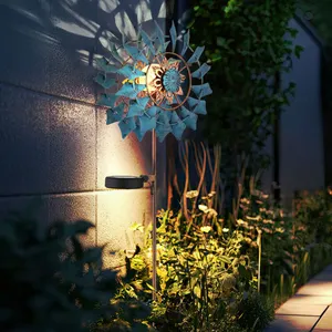 Décoration de jardin Moulin à vent LED Lampe solaire de terrasse Lampe... pas cher