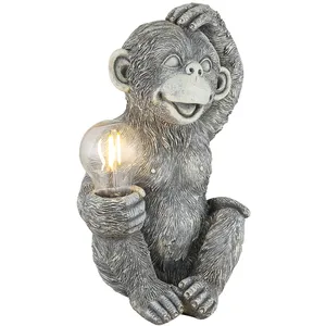 Lampe solaire singe Décoration de jardin Figurine animale Lampe solair... pas cher