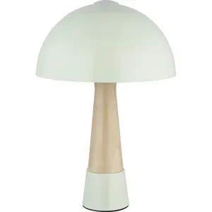 Comparateur de prix : NOWA Lampe de table aspect bois vert Lampe de chevet Lampe de salon Lampe de chambre, métal, 1x E27, DxH 25x36,5 cm