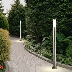 GLOBO LIGHTING Lampe extérieure avec prises de courant Prise extérieure avec lumière Prise extérieure de jardin en acier inoxydable, 1x LED 9W 810lm 3000K, DxH pas cher