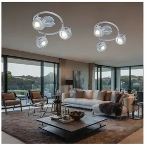 Comparateur de prix : GLOBO LIGHTING Spot Spotrondell plafonnier plafonnier lampe de salon cuisine, 3 spots mobiles, métal gris antique, 3x GU10 led 5 watts 340 lumens blanc chaud, DxH