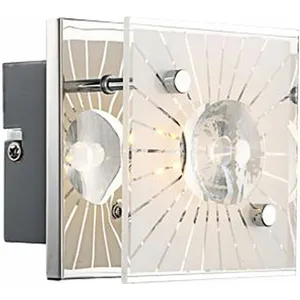 Globo Applique led applique motif verre chrome cristaux h 10 cm salon ... pas cher