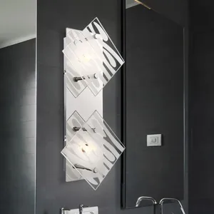 Globo Applique murale chrome applique murale verre couloir lampe escal... pas cher