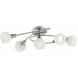 Globo plafonniere Elliott - nikkel - metaal - 54341-5O pas cher
